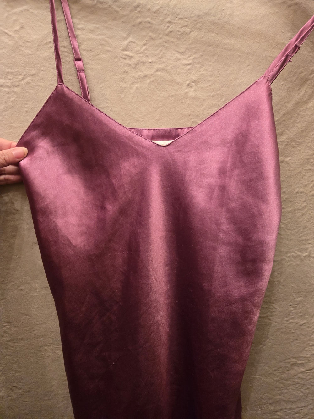 Vintage Satin Slip Dress Purple Mauve Bias Cut Nightgown Y2K - Picture 5 of 8